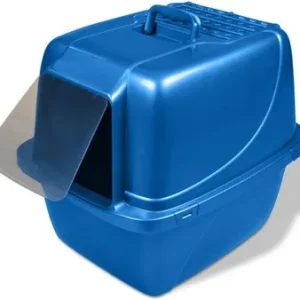 Van Ness Enclosed Cat Litter Pan with Zeolite Air Filter Large White