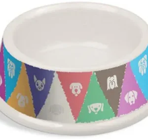 Van Ness Plastics Bamboo Decorated Non-Tip / Non-Skid Dog Bowl Assorted 15 Oz