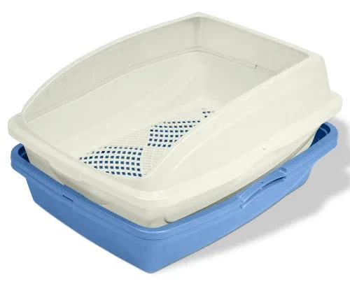 Van Ness Plastics Framed Sifting Cat Litter Pan White|Blue One Size - Image 2