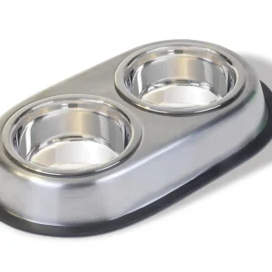 Van Ness Plastics Heavyweight Stainless Steel Double Dish Silver LG 64oz
