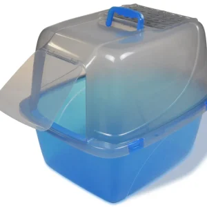 Van Ness Plastics Translucent Enclosed Cat Litter Box Blue Extra-Giant
