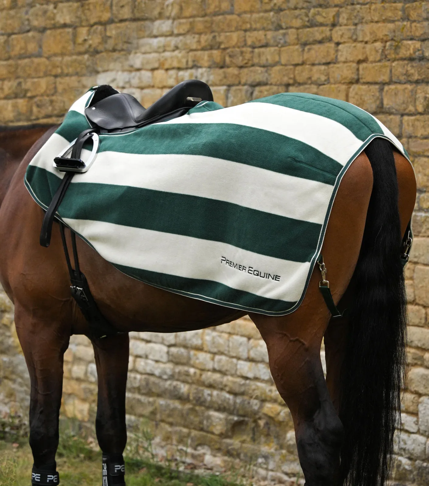Vellus Horse Fleece Exercise Sheet Green/White
