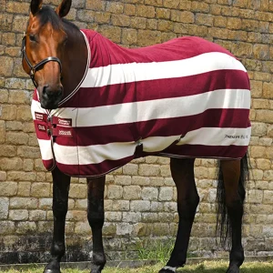 Vellus Horse Fleece Rug Burgundy/White