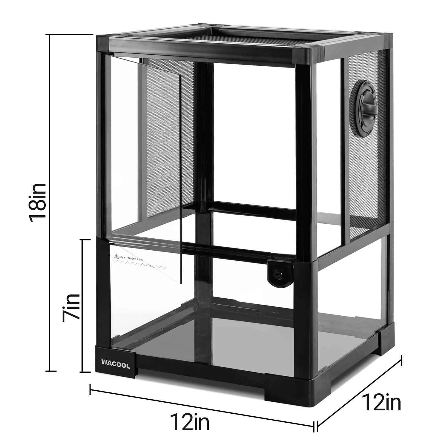 Vertical Habitat Tank 10 Gallon for Tree Dwelling Reptiles and Amphibians - Image 2