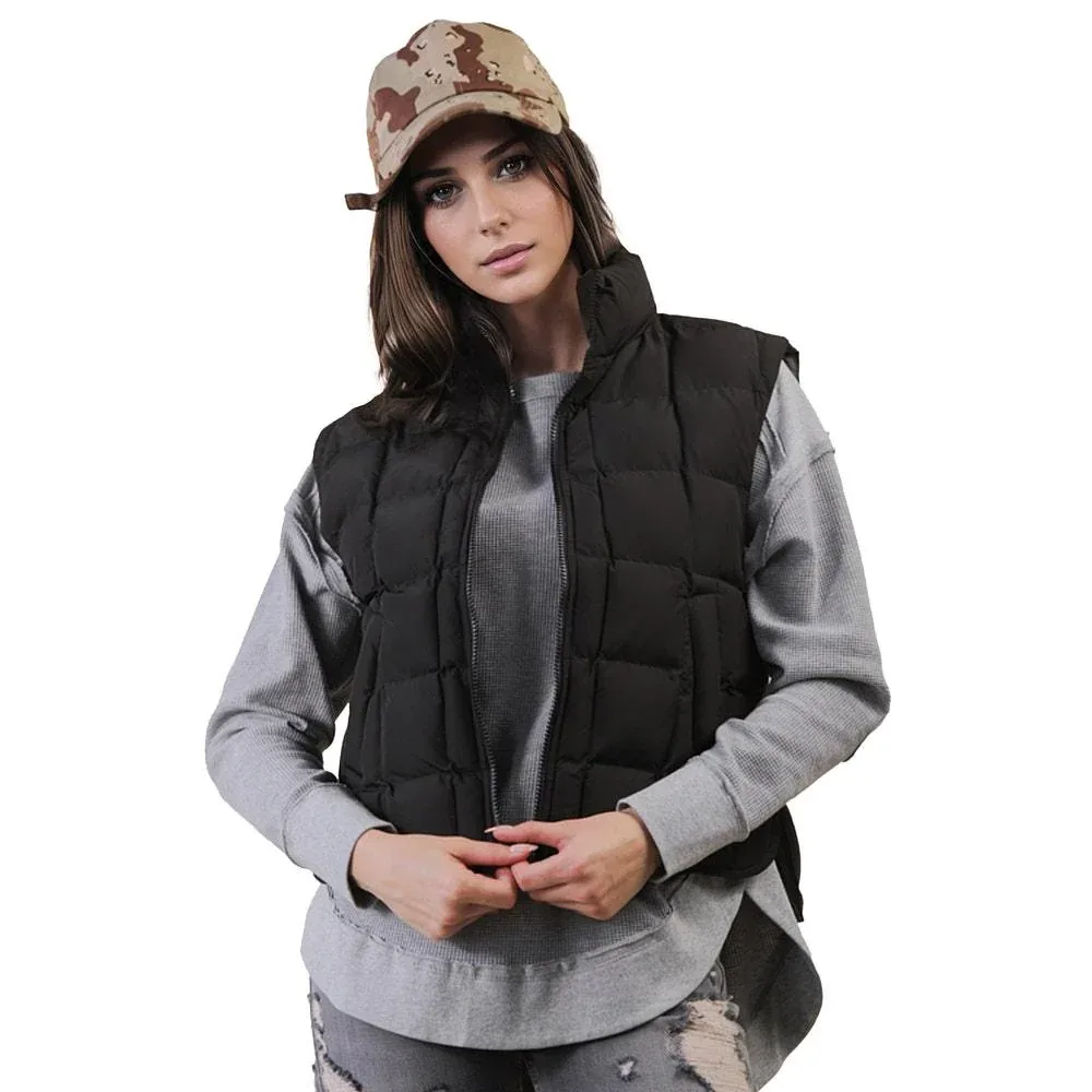 Very J Women's Black Puffer Vest