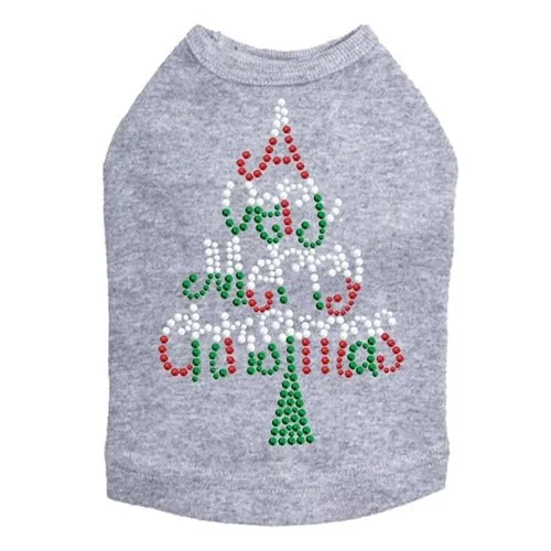 Very Merry Christmas Tree Dog Tank - Many Colors - Image 2