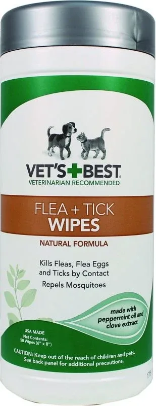 Vets Best Natural Flea/Tick Pet Wipes