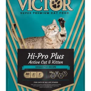 Victor Super Premium Dog Food Hi-Pro Plus Active Cat & Kitten Dry Cat Food Ocean Fish 1ea/15 lb