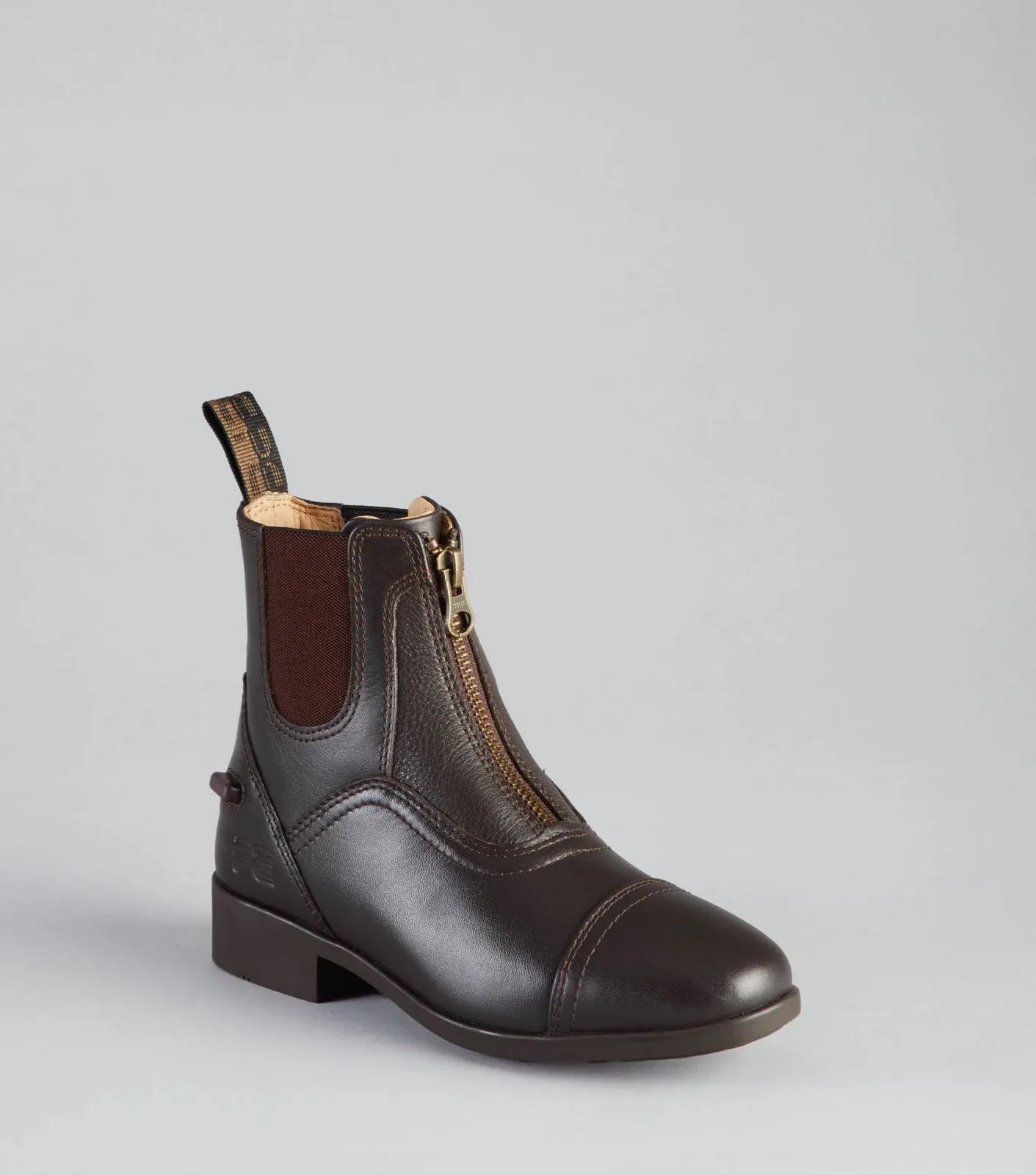 Virtus Junior Leather Paddock Boots Brown