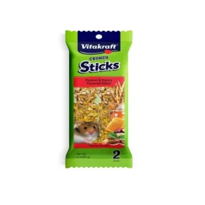 Vitakraft Crunch Sticks Peanut & Honey Flavored Glaze Hamsters Treat 3oz