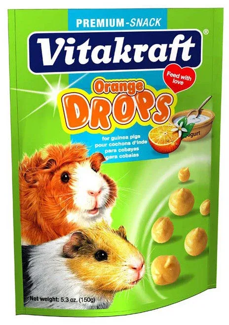Vitakraft Drops w/Orange Treat for Guinea Pigs 5.3 oz - Image 2