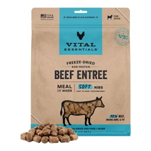 Vital Essentials Dog Freeze-Dried Raw Grain-Free Beef Entree & Mixer Soft Nibs 14 oz