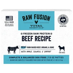 Vital Essentials RAW FUSION Beef Recipe Patties Frozen Raw Dog Food