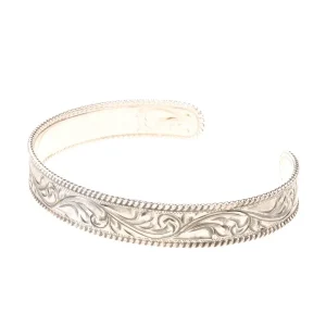 Vogt Silversmiths Engraved Rope Edge Bracelet
