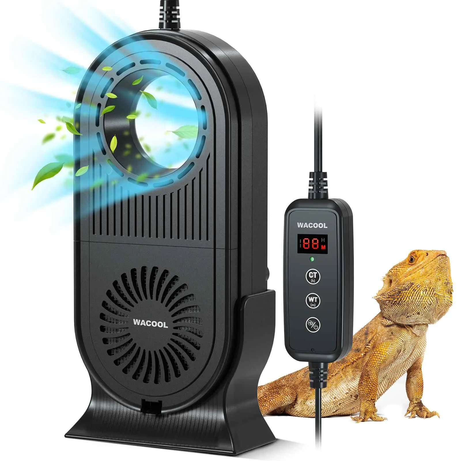 WACOOL Reptile Glass Terrarium Air Purifier,Carbon Filter Reptile Dehumidifier Air Cleaner