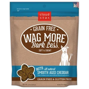 Wag More Bark Less Grain Free Soft & Chewy Treats with Smooth Aged Cheddar 5Z {L+1x} 938136