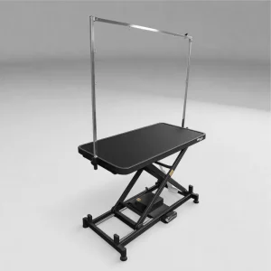 Waggz Step-Low Lite 47” Compact Electric Dog Grooming Table (Black)