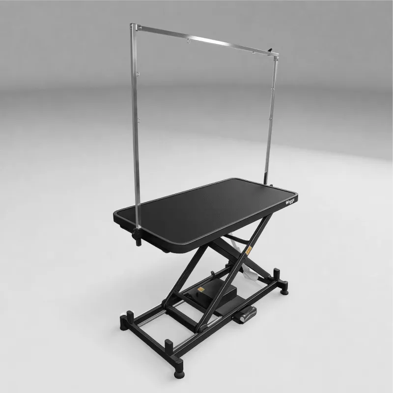 Waggz Step-Low Lite 47” Compact Electric Dog Grooming Table (Black)