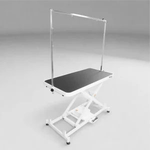 Waggz Step-Low Lite 47” Compact Electric Dog Grooming Table (White)