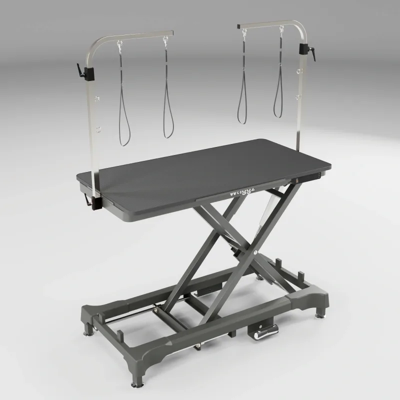 Waggz Step-Range XL 52” Electric Dog Grooming Table with Removable Tabletop (Black)