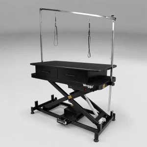 Waggz Store-Low Lite 47” Electric Dog Grooming Table with Drawers (Black)