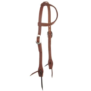 WD Tack Heavy Oiled 3/4 Harness Leather Double Buckle Single Ear Headstall