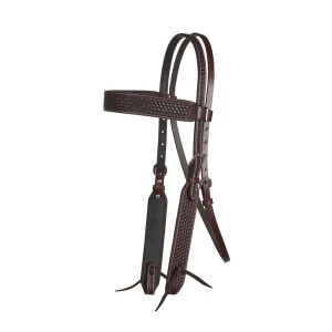 WD Tack Heavy Oiled Basket Tooled Browband Headstall