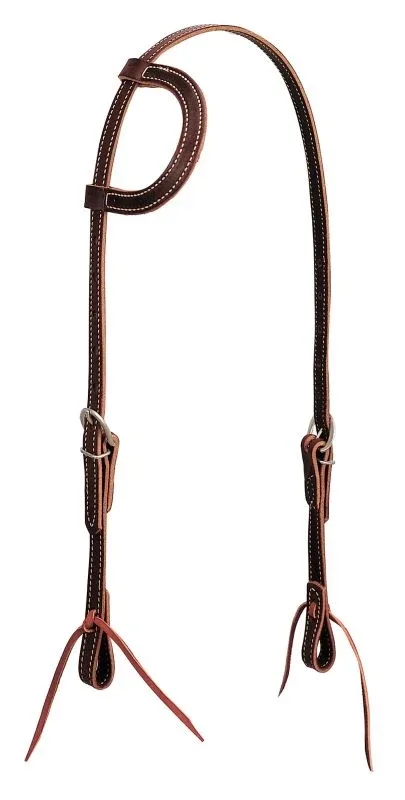 Weaver Burgundy Latigo Flat Sliding Ear Headstall