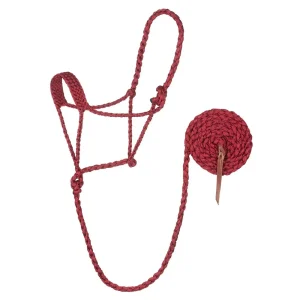 Weaver Leather Dark Red Braided Halter with Lead