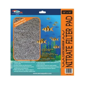 Weco Products Classic Aquarium Nitrate Aquarium Filter Pad Grey, 10 in x 18 in