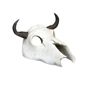 Weco Wecorama Catacombs Longhorn Skull Aquarium Ornament Black, White