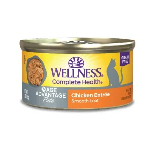 Wellness Complete Health Cat Age Advantage Wet Cat Food - Chicken Pate, 3 oz each, Case of 24