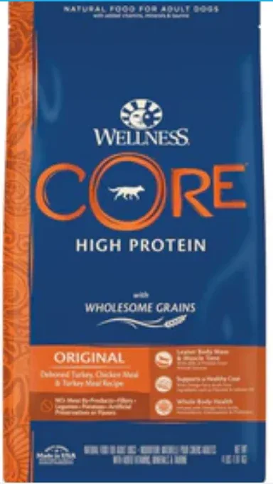 Wellness CORE High Protein Wholesome Grains Original Recipe Dry Dog Food 24lb
