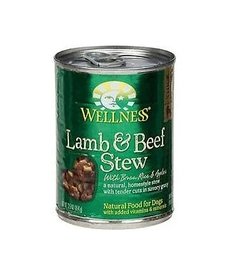 Wellness Natural Lamb and Beef Stew with Brown Rice and Apples Wet Canned Dog Food - Image 2