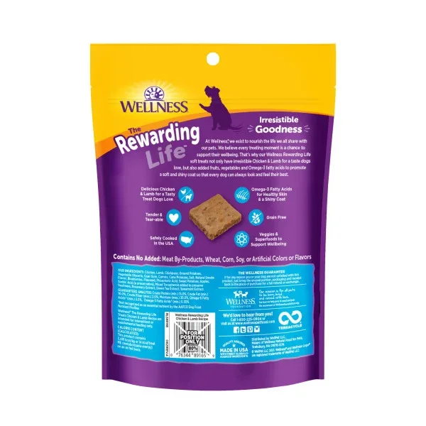 Wellness Rewarding Life Chicken & Lamb Recipe Dog Treats, 6 oz. Bag - Image 2