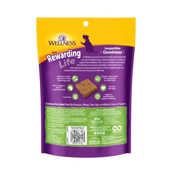 Wellness Rewarding Life Lamb & Salmon Recipe Dog Treats, 6 oz. Bag - Image 2