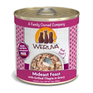 Weruva Cat Mideast Feast with Grilled Tilapia in Gravy, 10 oz each, Case of 12