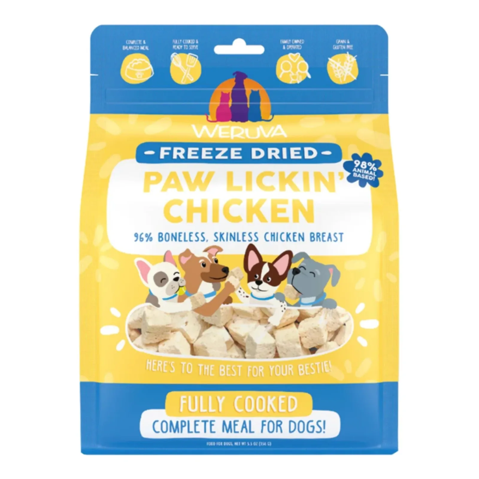 Weruva Dog Freeze-Dried Paw Lickin' Chicken, 13 oz each, Case of 6