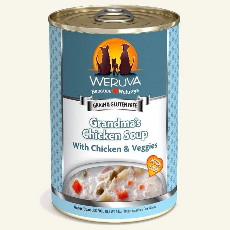 Weruva Dog Grandmas Chicken Soup With Chicken And Veggies, 14 oz each, Case of 12