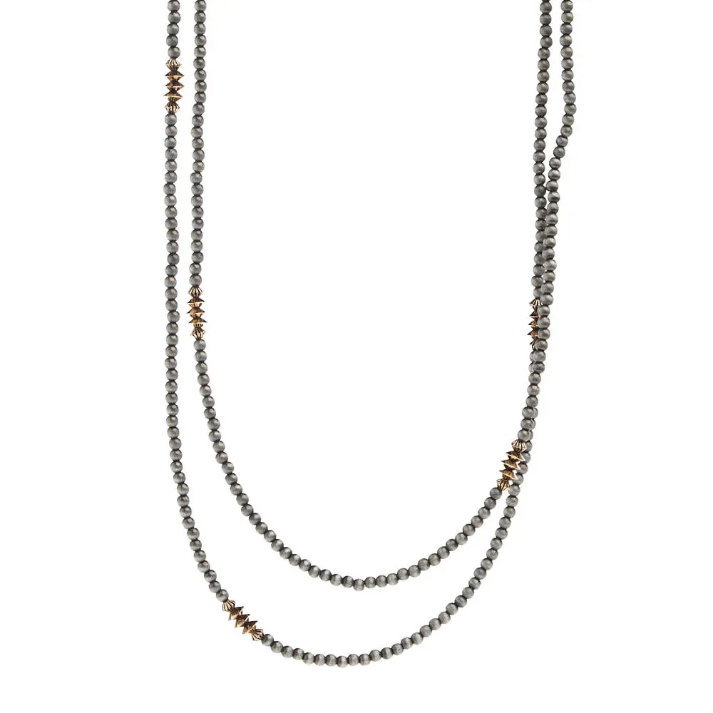West And Company Dainty Faux Navajo Pearl with Gold Necklace - Image 2