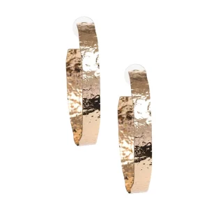 West And Company Gold Hammered Hoop Earrings