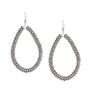 West And Company & Metallic Silver Disk Teardrop Earrings