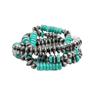 West And Company Turquoise & Silver Assorted Strand Bracelet