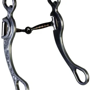 Western AL Engraved Snaffle Long Shank Bit