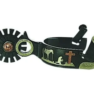 Western BS Praying Cowboy 16pt Mens Spurs