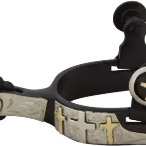 Western BS Silver Triple Cross Toddler Spurs