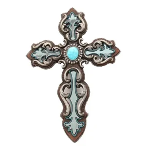 Western Moments Wall Cross MirrorTurquoise