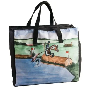 Whimsical Stick Horse Tote-Cross Country 16x13.5x6