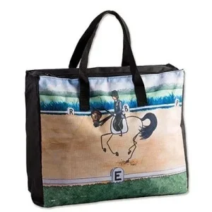 Whimsical Stick Horse Tote - Dressage 16x13.5x6