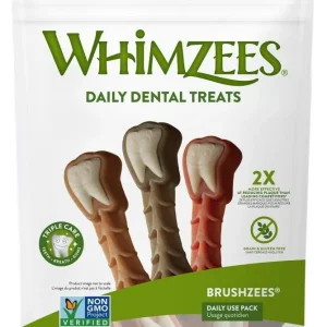 Whimzees Daily Use Brushzees Medium Pack Dental Dog Treats